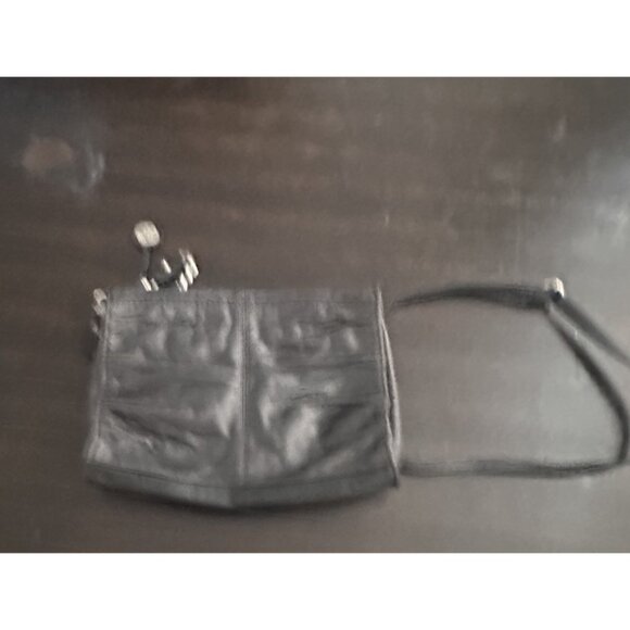 The Sak Charleston Leather Demi Clutch Crossbody Bag Black Onyx Pleated Purse - Picture 3 of 4
